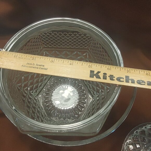 1960s Anchor Hocking Wexford Pressed Glass Cookie Jar, Ice Bucket - Picture 9 of 12
